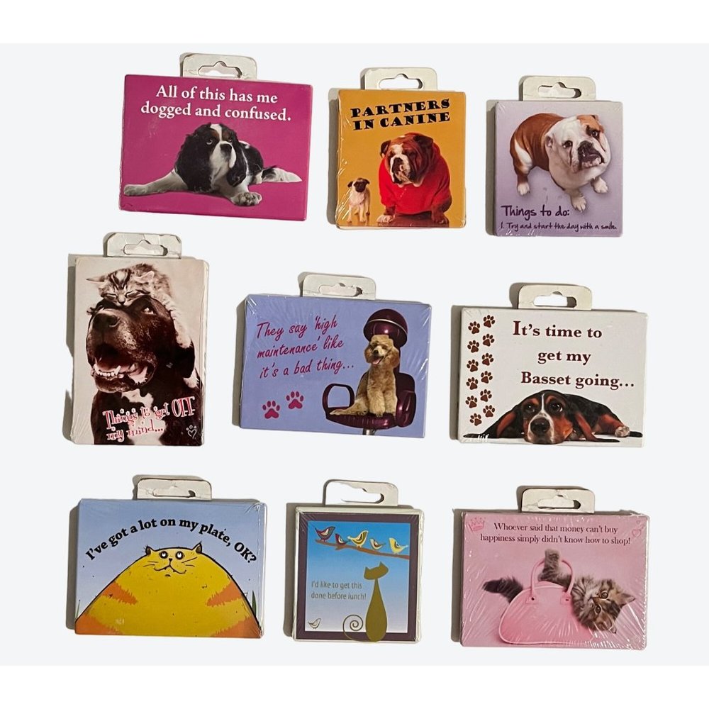 Rachael Hale Dog & Cat Pet Themed Magnet Lot x 9 New